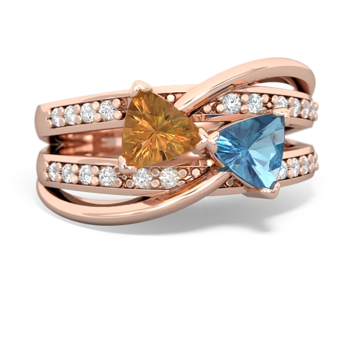 citrine-blue topaz couture ring