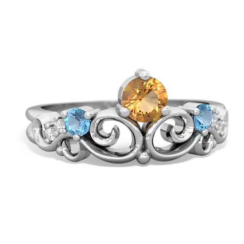 citrine-blue topaz crown keepsake ring