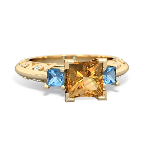 citrine-blue topaz engagement ring