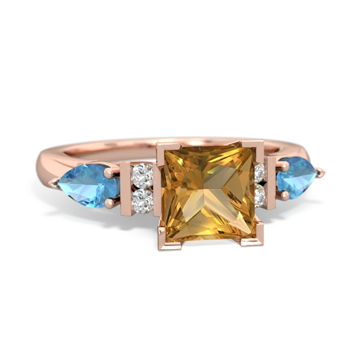 citrine-blue topaz engagement ring