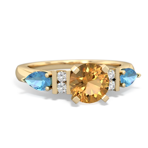 citrine-blue topaz engagement ring