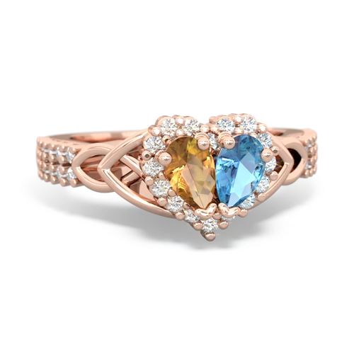 citrine-blue topaz keepsake engagement ring