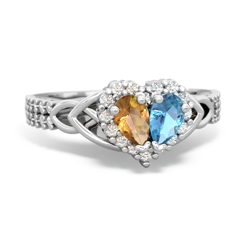 citrine-blue topaz keepsake engagement ring