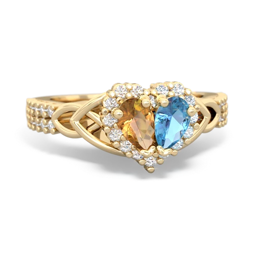 citrine-blue topaz keepsake engagement ring