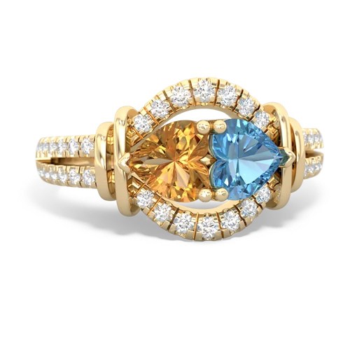 citrine-blue topaz pave keepsake ring