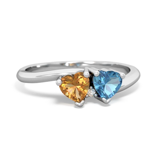 citrine-blue topaz sweethearts promise ring