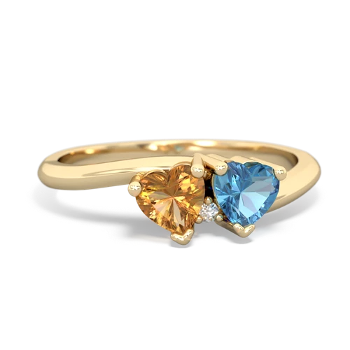 citrine-blue topaz sweethearts promise ring