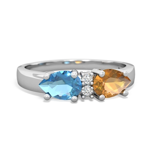 citrine-blue topaz timeless ring