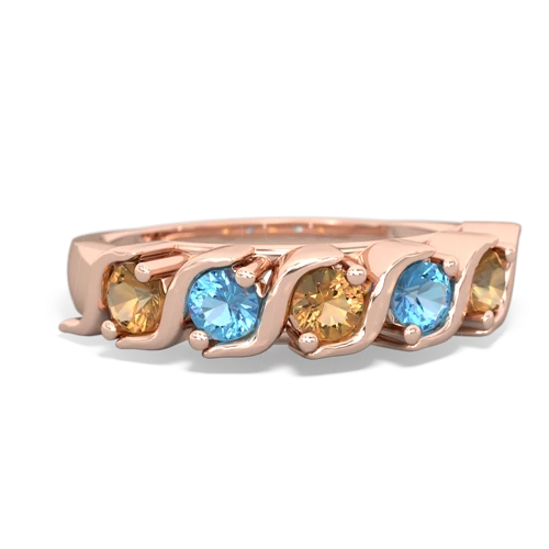 citrine-blue topaz timeless ring