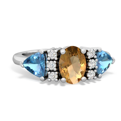 citrine-blue topaz timeless ring