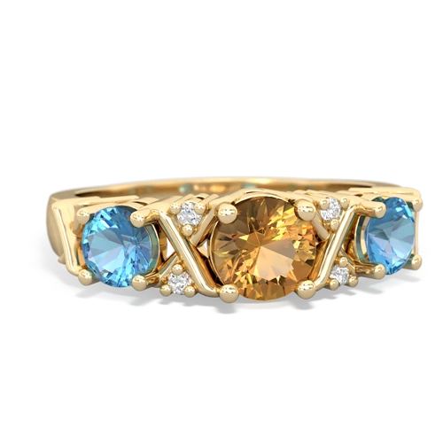 citrine-blue topaz timeless ring