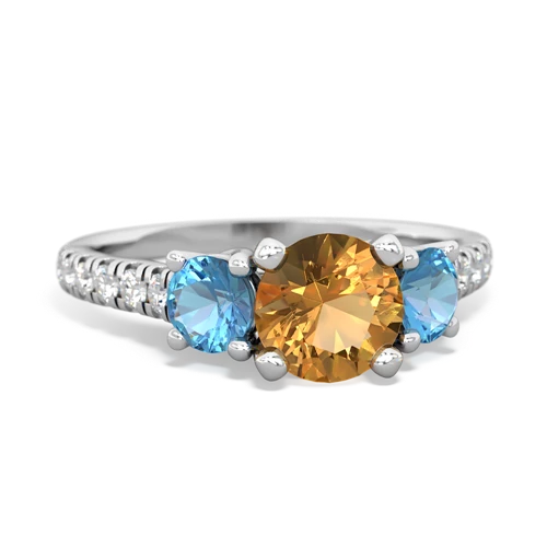 citrine-blue topaz trellis pave ring