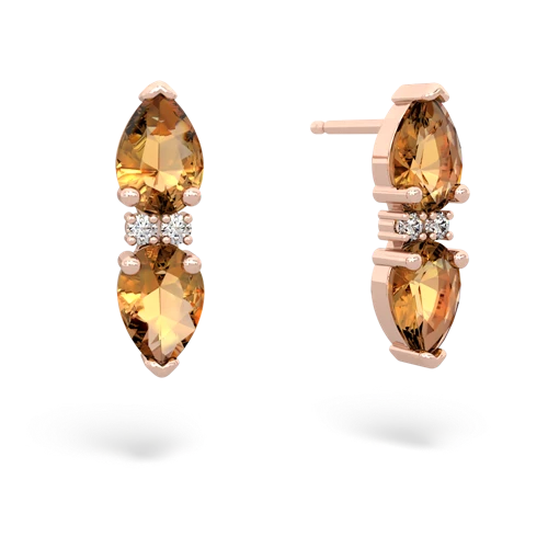 citrine-citrine bowtie earrings