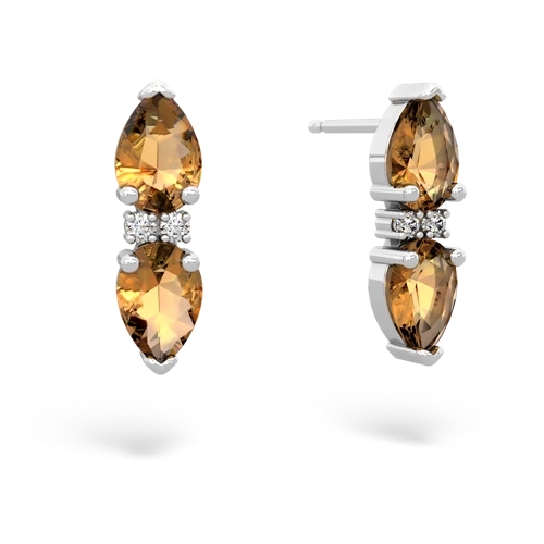 citrine-citrine bowtie earrings