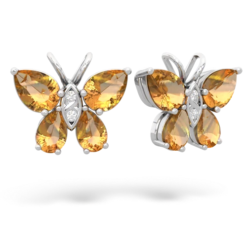 citrine-citrine butterfly earrings