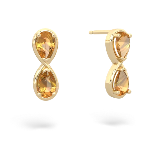 citrine-citrine infinity earrings