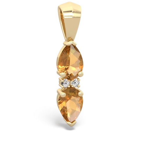 citrine-citrine bowtie pendant