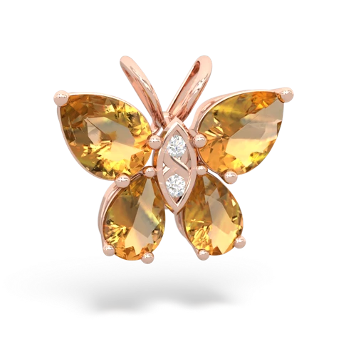 citrine-citrine butterfly pendant