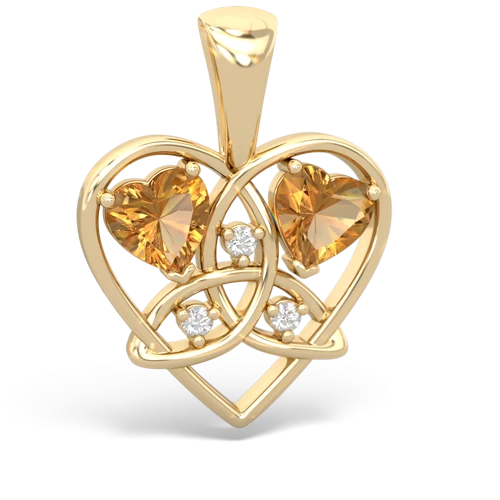 citrine-citrine celtic heart pendant