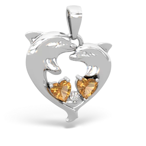 citrine-citrine dolphins pendant