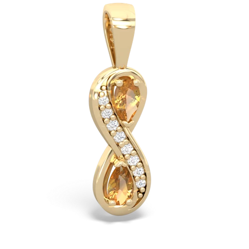 citrine-citrine keepsake infinity pendant