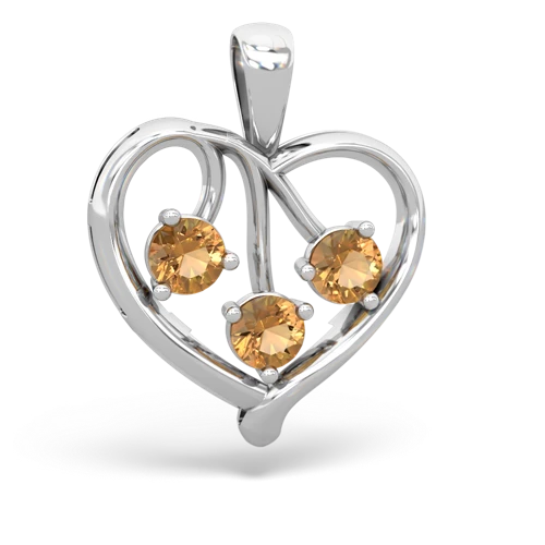 citrine-citrine love heart pendant