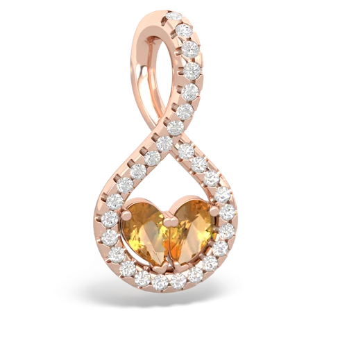 citrine-citrine pave twist pendant