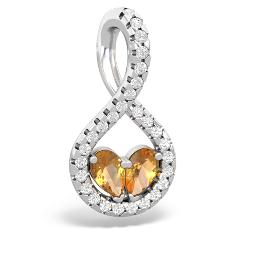 citrine-citrine pave twist pendant