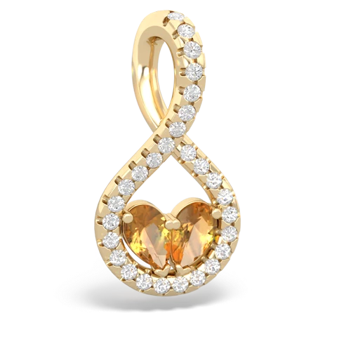 citrine-citrine pave twist pendant