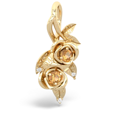 Citrine Genuine Citrine with Genuine Citrine Rose Vine pendant Pendant