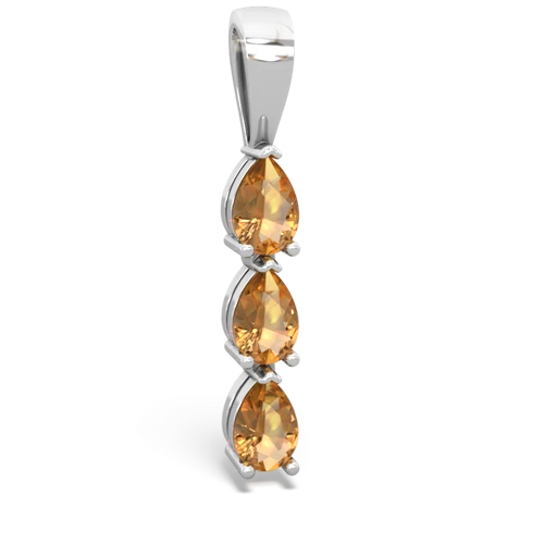 citrine-citrine three stone pendant