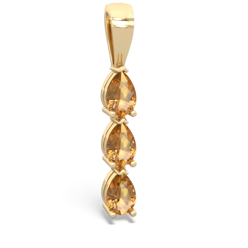 london topaz-citrine three stone pendant