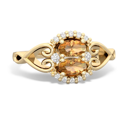 citrine-citrine antique keepsake ring