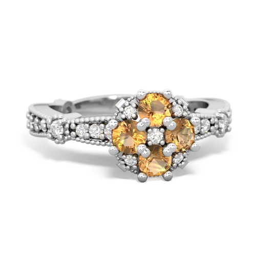 citrine-citrine art deco engagement ring