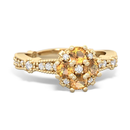 citrine-citrine art deco engagement ring