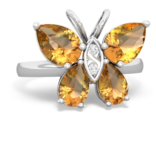 citrine-citrine butterfly ring