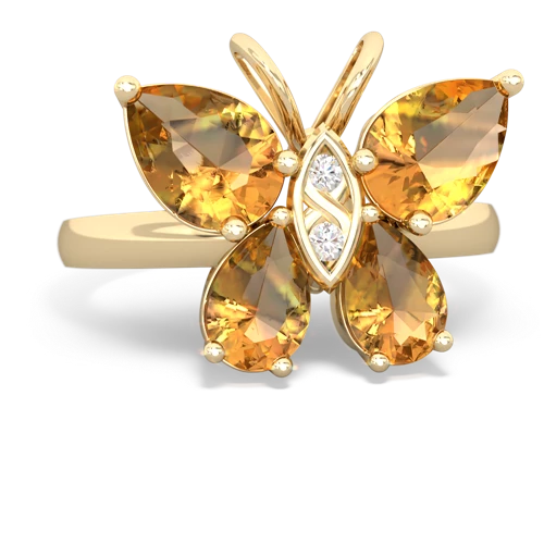 citrine-citrine butterfly ring
