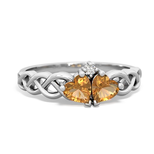 citrine-citrine celtic braid ring