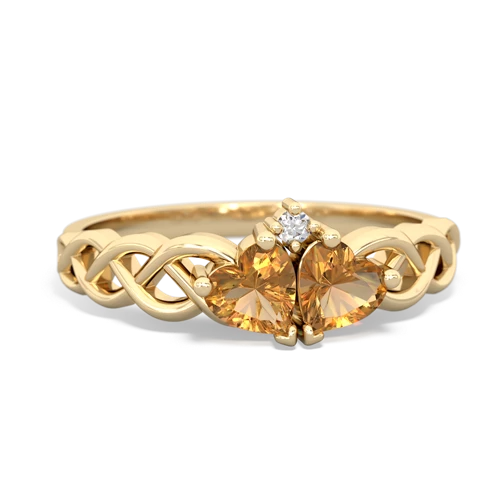 citrine-citrine celtic braid ring