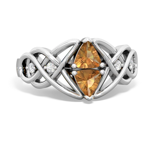 citrine-citrine celtic knot ring