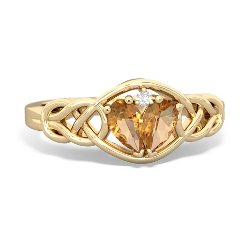 citrine-citrine celtic knot ring