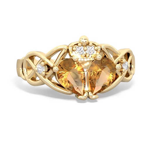 citrine-citrine claddagh ring