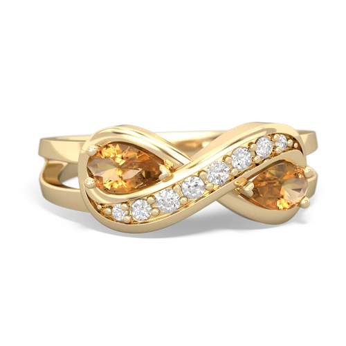 Citrine Genuine Citrine with Genuine Citrine Diamond Infinity ring Ring