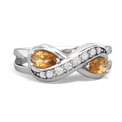 citrine-citrine diamond infinity ring