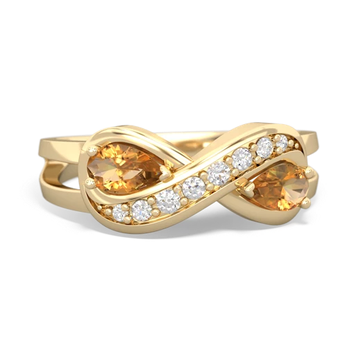 citrine-citrine diamond infinity ring