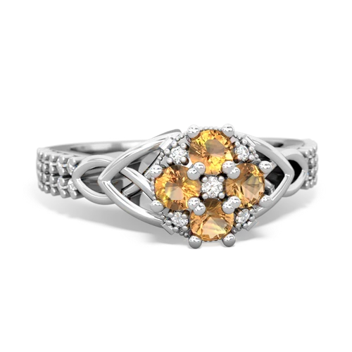 Citrine Genuine Citrine with Genuine Citrine Celtic Knot Engagement ring Ring