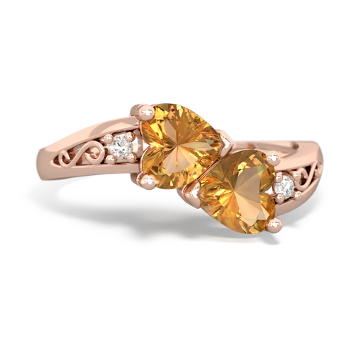 citrine-citrine filligree ring