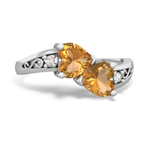 citrine-citrine filligree ring