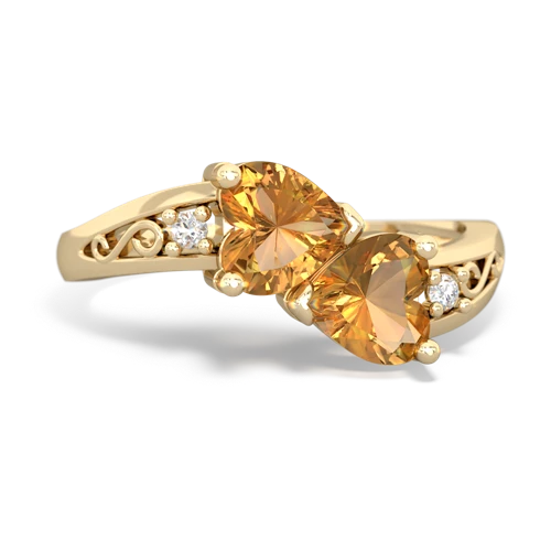 citrine-citrine filligree ring