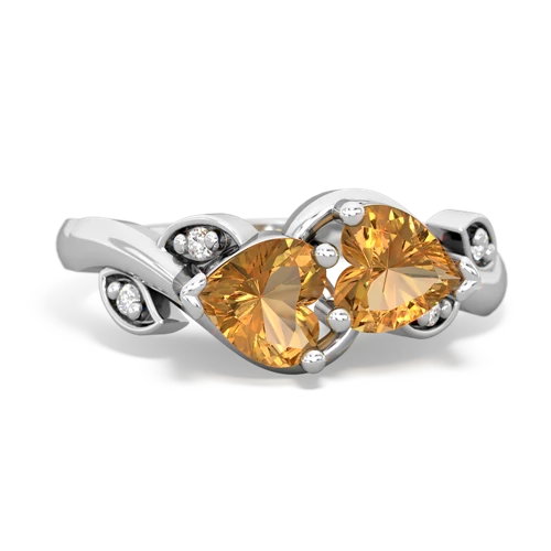 citrine-citrine floral keepsake ring